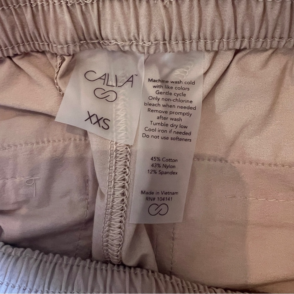 Calia by Carrie Underwood Zip Ankle Joggers Cream Athleisure Studio Pants XXS - Picture 5 of 7